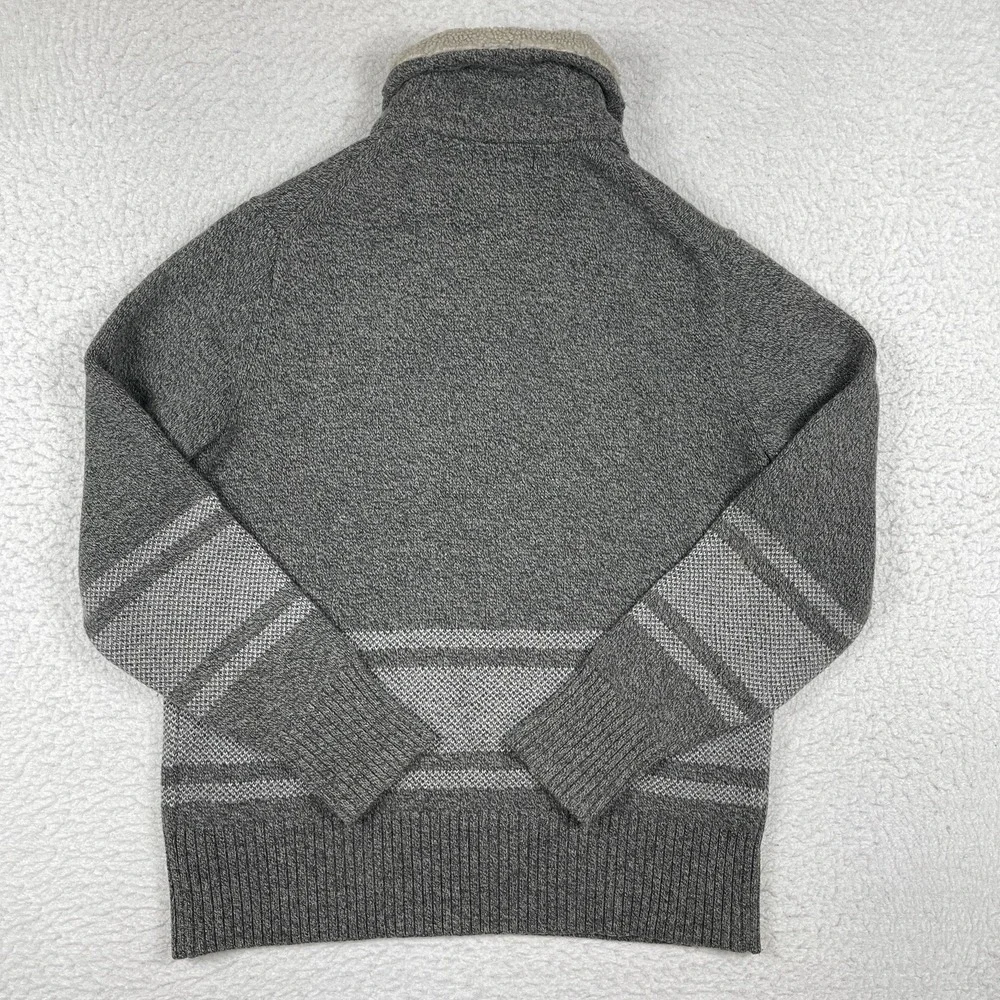 Banana Republic Sweater Mens Large Gray‎ Wool Blend Shawl Collar Toggle Button